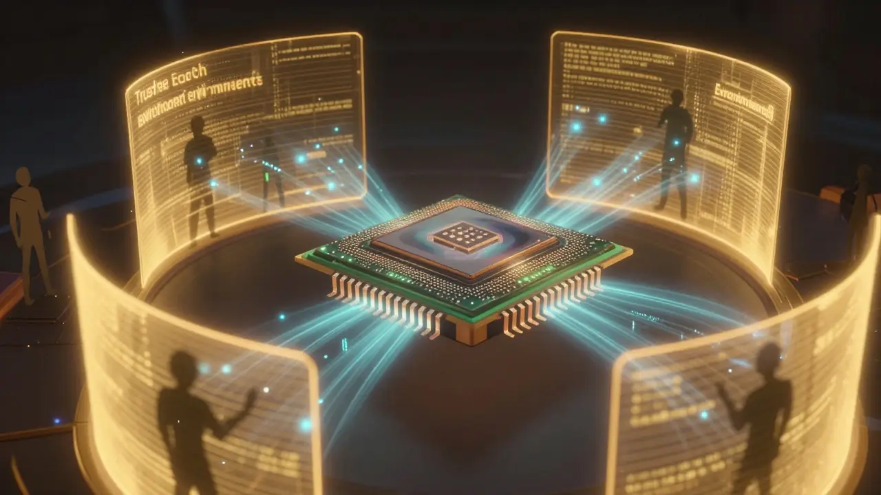 Chip protected by holographic privacy shield barrier