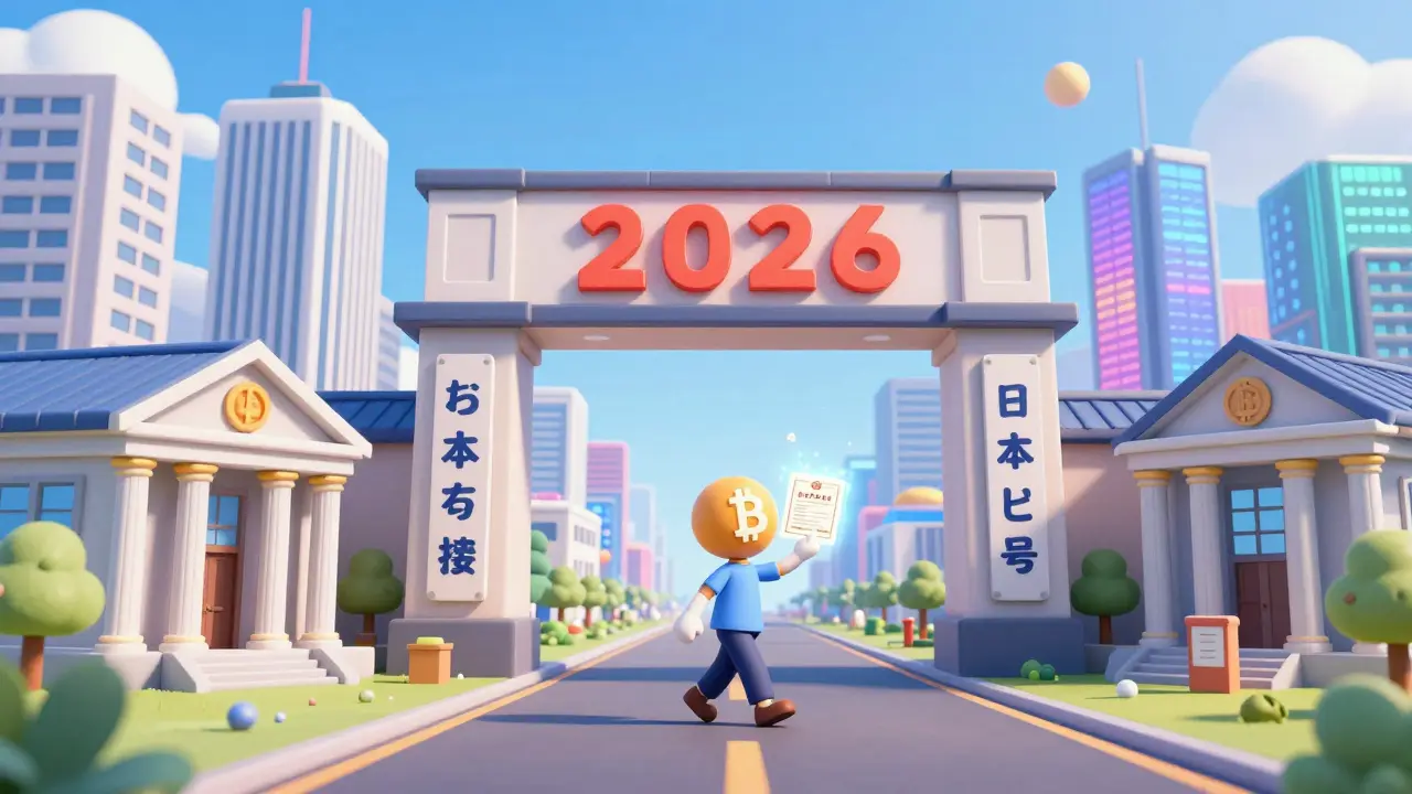 Symbolic gateway merging traditional banks and crypto assets for future regulation.