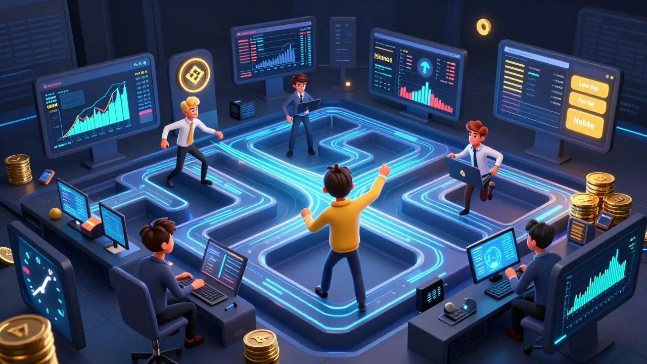 Advanced traders navigating complex, efficient trading interfaces with low fees and deep liquidity.
