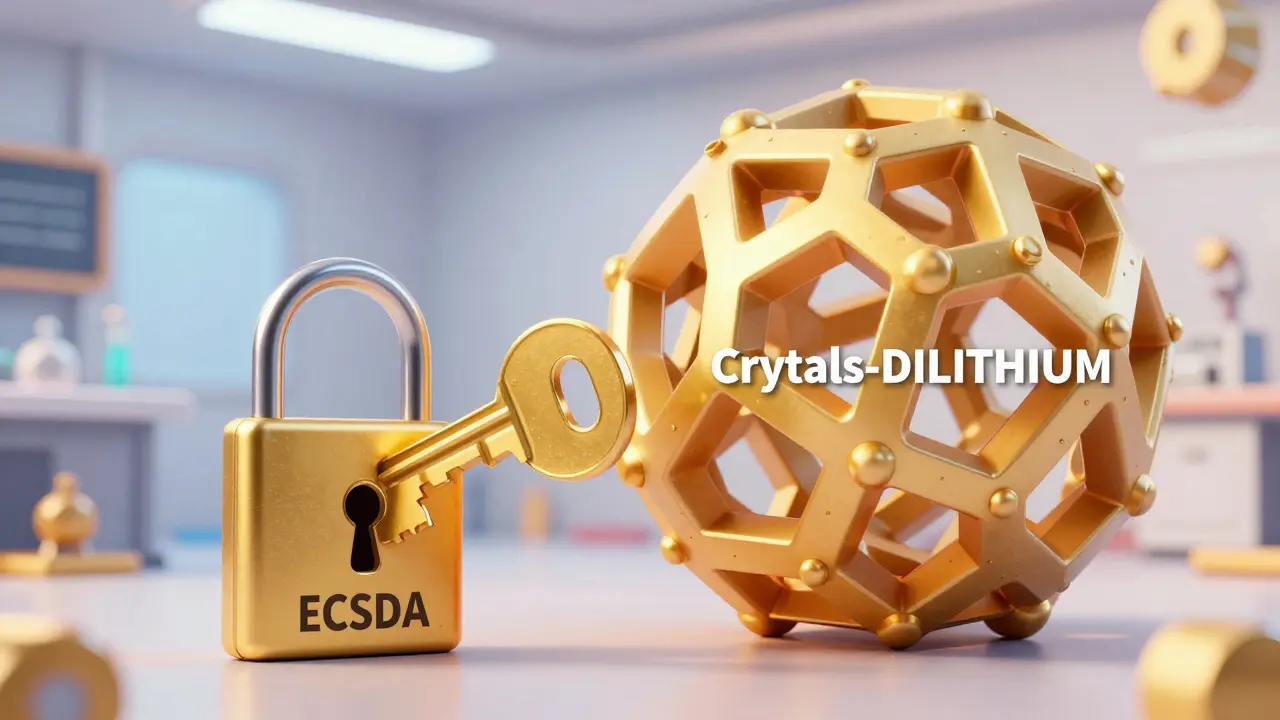Comparison of small ECDSA key vs large lattice-based PQC structure