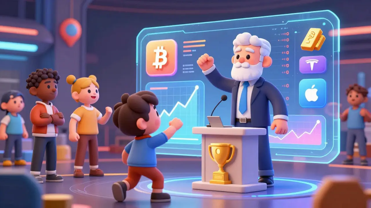 Animated traders using a holographic interface to copy strategies