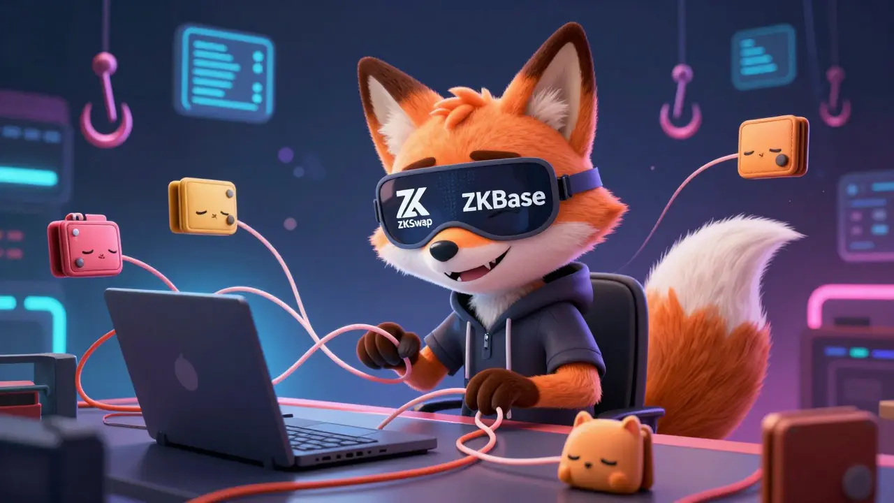Clever fox hacker manipulating user wallets in a deceptive cyber environment