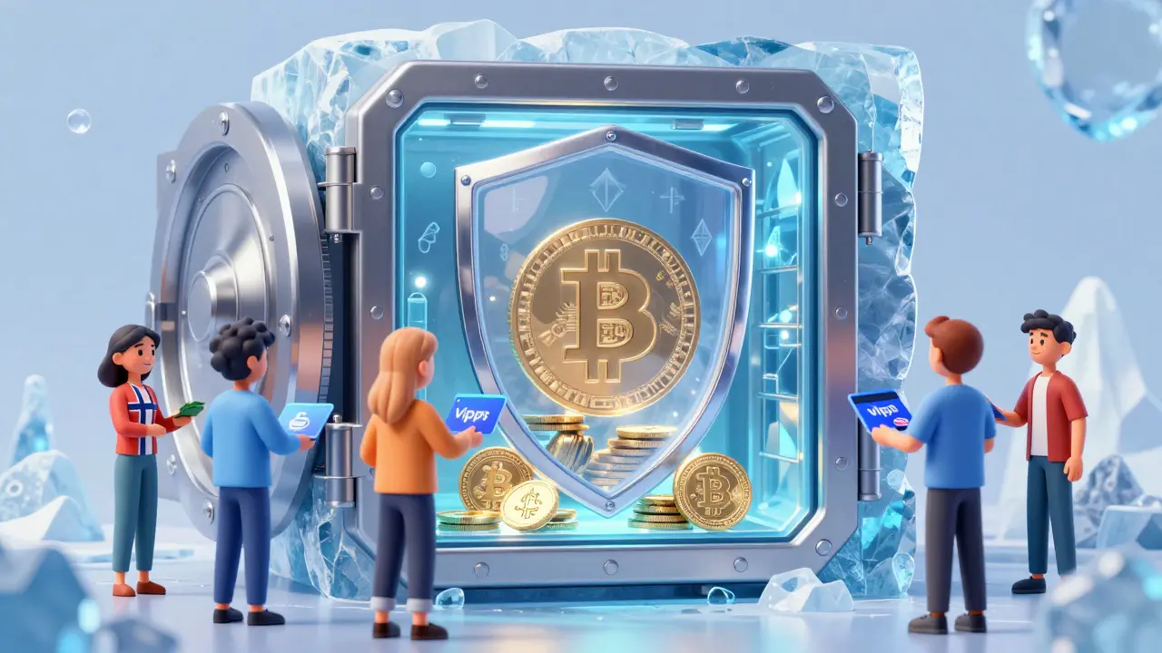 Secure digital vault protecting crypto assets with easy deposits