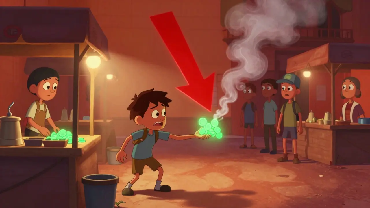 Trader losing value due to high slippage in cartoon style