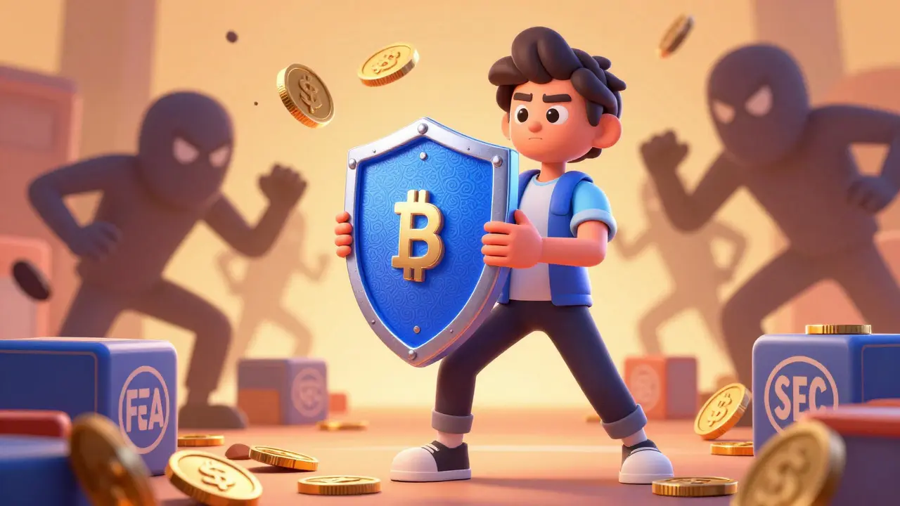 User protecting funds with a hardware wallet against scams
