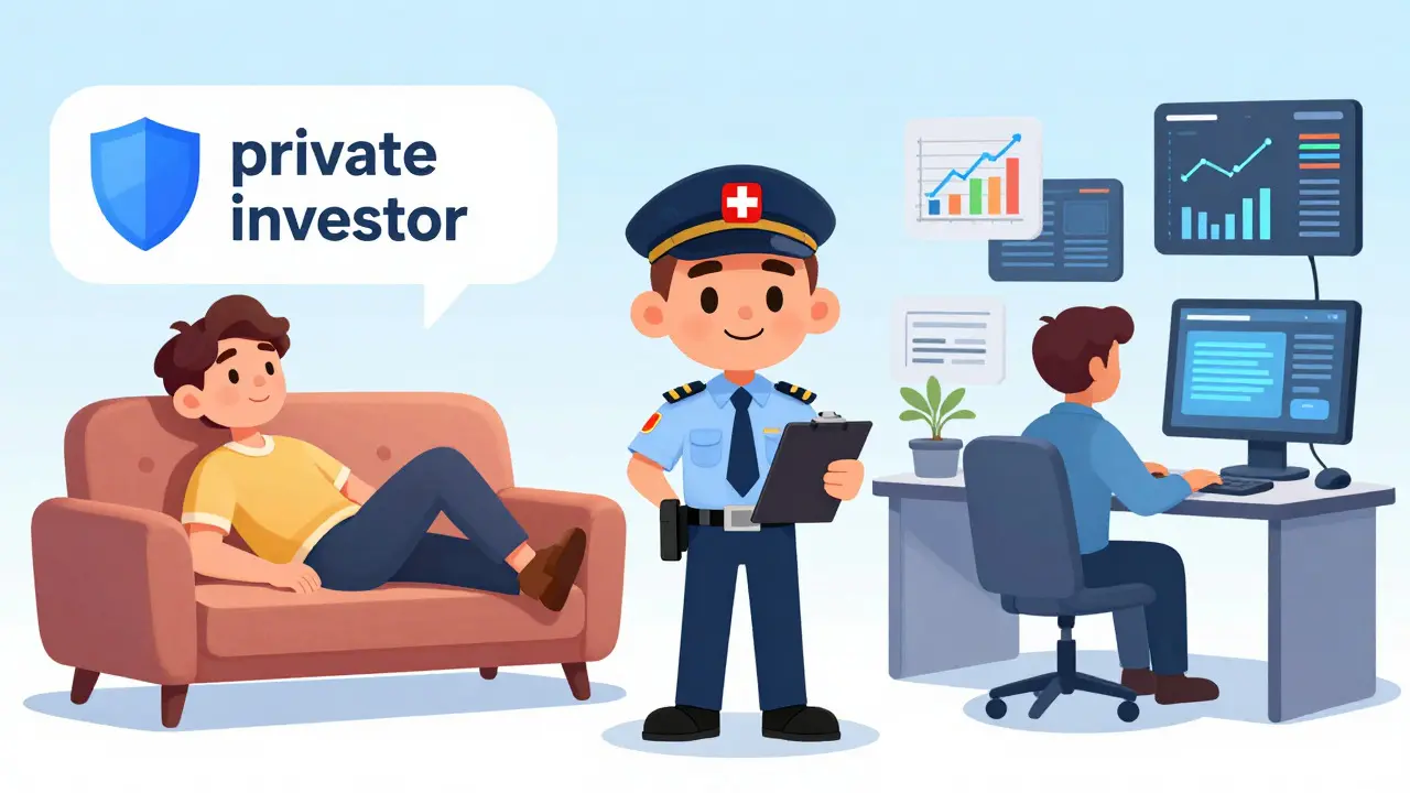 Comparison of private investor vs professional trader with tax official