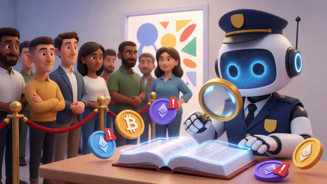 Robot compliance officer screening crypto transactions for sanctions