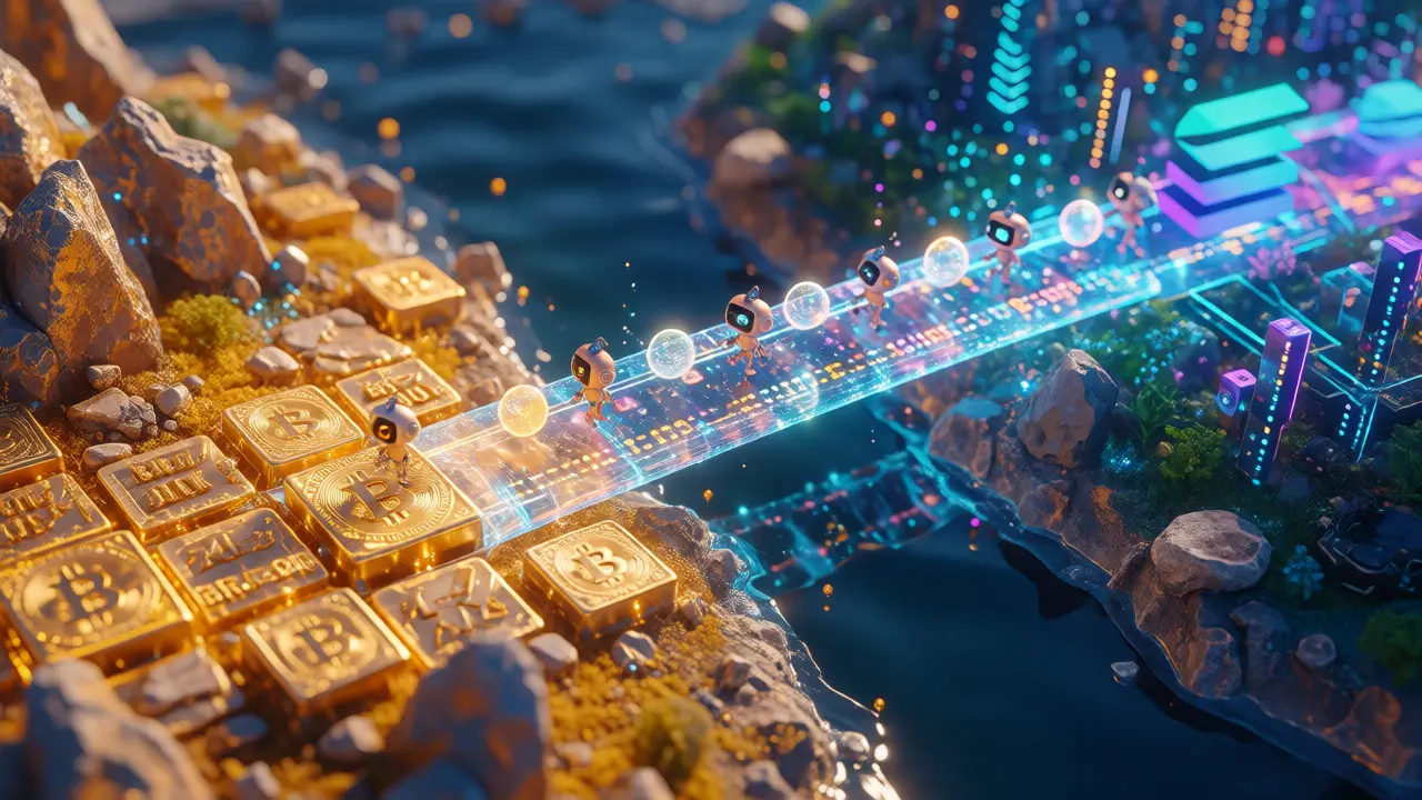 Magical bridge connecting Bitcoin and Solana digital worlds