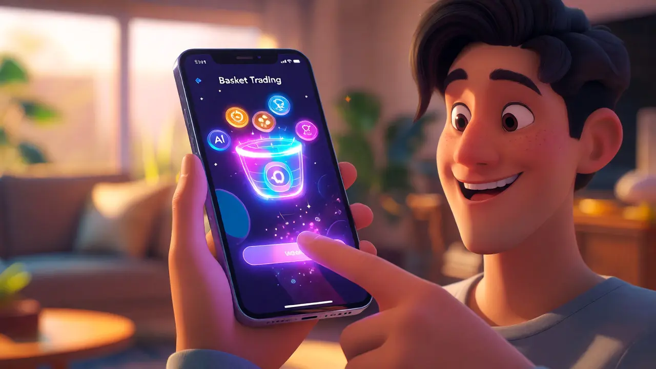 User easily buying a crypto basket via app