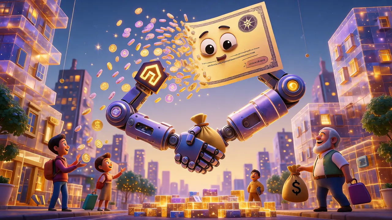 Whimsical illustration of tokenized assets and simultaneous atomic settlement swaps.